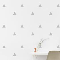 Adesivo De Parede - Kit Com 25 Triângulos 5cmx5cm Cinza Claro