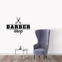 Adesivo de Parede Logo Barber Shop Barbearia Preto