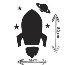 Adesivo De Parede Lousa Infantil Foguete Desenhar E Escrever
