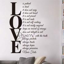 Adesivo de parede Love is Patient Inspirational Quote 50x70cm