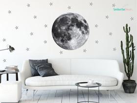 adesivo de parede lua kit estrelas luar decoração