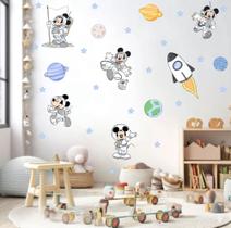adesivo de parede mickey astronauta planetas foguete decoração quarto de meninos