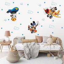 Adesivo de Parede Mickey Aviador Skate Balão Pato Donald Decoração Quarto infantil Berçário