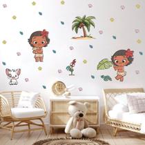 Adesivo de Parede Moana Baby Bichinhos Desenho Tropical