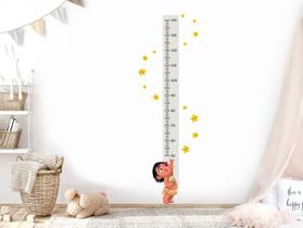Adesivo de Parede Moana Régua de Crescimento Estrelas Quarto de Meninas