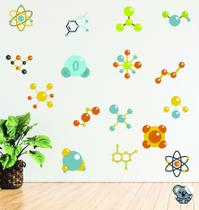 Adesivo De Parede Moléculas - Átomos - Elementos Quimicos Adesivo De Parede Moléculas - Átomos - Elementos Quimicos