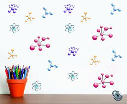 Adesivo De Parede Moléculas - Átomos - Química Adesivo De Parede Moléculas - Átomos - Química
