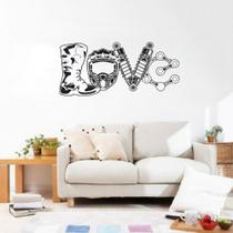 Adesivo de Parede Moto Capacete Love Viagens Motoqueiro