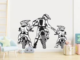 Adesivo de Parede Motociclista Pai e Filho Moto Clube