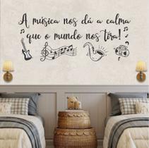 Adesivo de Parede Musica Violão Sax Notas Instrumentos Musicais Show Bar - Adesivos Kigrude