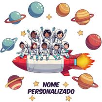 Adesivo De Parede Nave de Astronautas Crianças Personalizado Adesivo De Parede Nave de Astronautas Crianças Personalizado