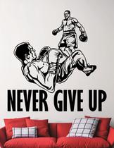 Adesivo de parede Never Give Up Boxing para academia ou quarto de meninos Adesivo de parede Never Give Up Boxing para academia ou quarto de meninos