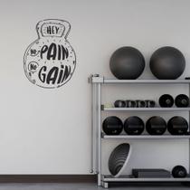 Adesivo De Parede No Pain No Gain Motivação Academia Frase Decoração Reflexão Treino Musculação Foco