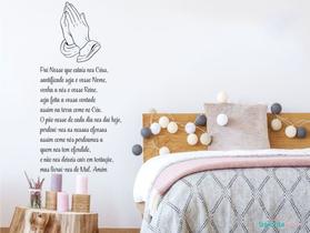 adesivo de parede oração pai nosso mãos prece