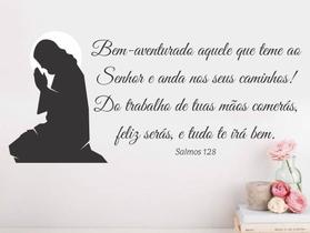 Adesivo De Parede Oração Salmos 128 Bem Aventurado