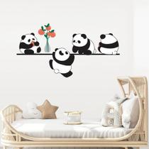 Adesivo De Parede Pandas Cute Baby Decoração Quarto Sala Adesivo De Parede Pandas Cute Baby Decoração Quarto Sala