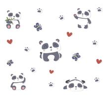 Adesivo de Parede Pandas Infantil 214x124cm