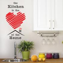 Adesivo de Parede para Cozinha Frase Coração da Casa 55x30cm