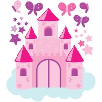 Adesivo de Parede para Quarto de Menina Castelo Rosa
