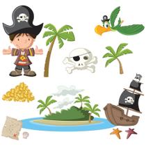 Adesivo de Parede para Quarto Infantil Ilha Pirata