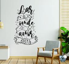 Adesivo De Parede Para Sala E Quarto Lar É Onde O Amor Está