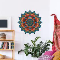Adesivo de Parede para Sala Mandala Azul Turquesa Adesivo de Parede para Sala Mandala Azul Turquesa