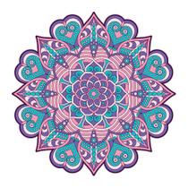 Adesivo de Parede para Sala Mandala Lilás e Roxa