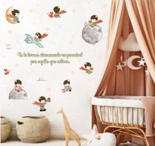 Adesivo de Parede Pequeno Príncipe Frase Aviador Lua Cute Adesivo de Parede Pequeno Príncipe Frase Aviador Lua Cute