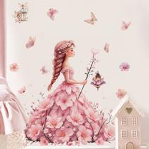Adesivo de parede Pink Butterfly Princess PVC 30x90cm Adesivo de parede Pink Butterfly Princess PVC 30x90cm