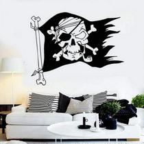 Adesivo de parede Pirate Skull Flag para sala de crianças ou sala de jogos Adesivo de parede Pirate Skull Flag para sala de crianças ou sala de jogos