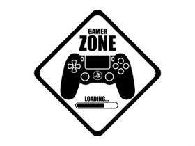 Adesivo de parede placa gamer zone tamanho m 48x48cm - 1974 - Virtual Stock