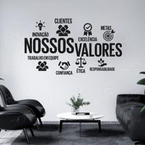 Adesivo de parede pra empresa / escritório - nossos valores - 50x90cm Adesivo de parede pra empresa / escritório - nossos valores - 50x90cm