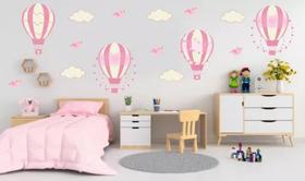 Adesivo De Parede Quarto De Meninas Balões Rosa Bebê