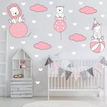 Adesivo De Parede Quarto De Meninas Balões Rosa Bichos Adesivo De Parede Quarto De Meninas Balões Rosa Bichos