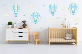 Adesivo De Parede Quarto De Meninos Balões Azul Claro