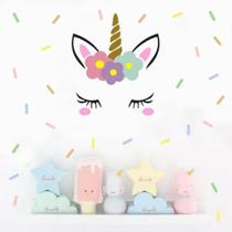 Adesivo De Parede Quarto Infantil Unicórnio Confetes Candy Adesivo De Parede Quarto Infantil Unicórnio Confetes Candy