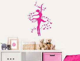 Adesivo De Parede Quarto Meninas Bailarina Borboletas