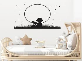 adesivo de parede quarto sala snoopy luar paisagem decoração minimalista