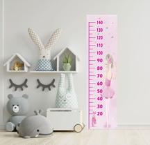 Adesivo De Parede Régua Do Crescimento Bailarina Infantil Autocolante