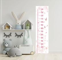 Adesivo De Parede Régua Do Crescimento Borboletas Infantil Autocolante