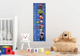 Adesivo de Parede Regua do Crescimento Herois Infantil Mede Altura Crianças