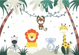 Adesivo de Parede Safari Amiguinhos 225x213 - ALGIDECOR Adesivo de Parede Safari Amiguinhos 225x213 - ALGIDECOR