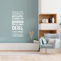 Adesivo de Parede Salmo 91 Fé Religioso Ele é o Meu Deus, O meu Refúgio