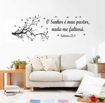 adesivo de parede salmos 23 bíblicos decoração quarto sala igreja galhos