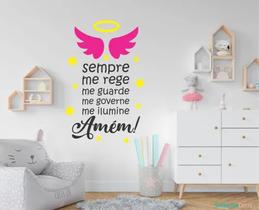 Adesivo De Parede Santo Anjo Oração Quarto Infantil