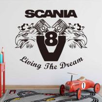 Adesivo de parede Scania V8 Eagle para sala de estar ou garagem Adesivo de parede Scania V8 Eagle para sala de estar ou garagem