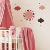 Adesivo de Parede Sol e Nuvens Tons Terrosos Cobre 1,5m² Adesivo de Parede Sol e Nuvens Tons Terrosos Cobre 1,5m²