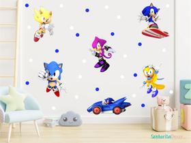 adesivo de parede sonic game jogos filme