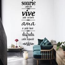Adesivo de parede Sonrie, Vive, Ama, Disfruta Spanish Quote 90x28cm Adesivo de parede Sonrie, Vive, Ama, Disfruta Spanish Quote 90x28cm