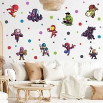 Adesivo De Parede Super Heróis Cute Baby Completo Bolinhas Adesivo De Parede Super Heróis Cute Baby Completo Bolinhas